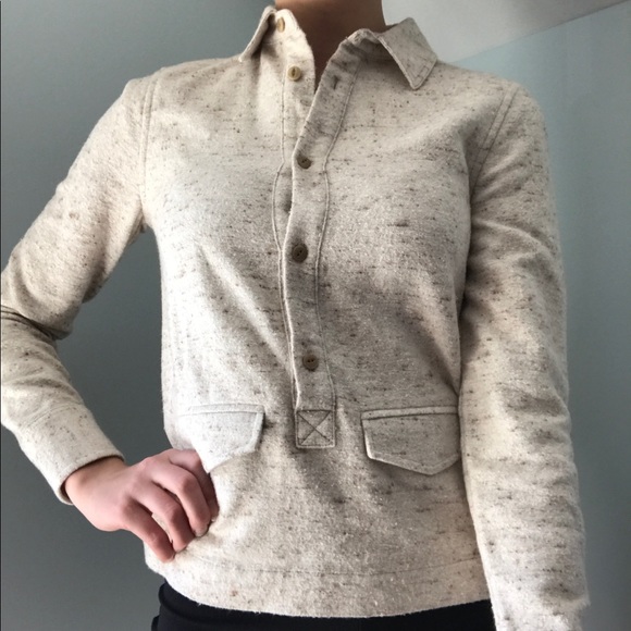 Madewell Cream Button-Up Shirt XXS - Picture 4 of 7